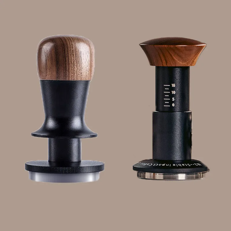 

Walnut Wood Coffee Constant Force Powder Pressing Hammer Italian Press-type Elastic Balance Powder Press with Sound Feedback