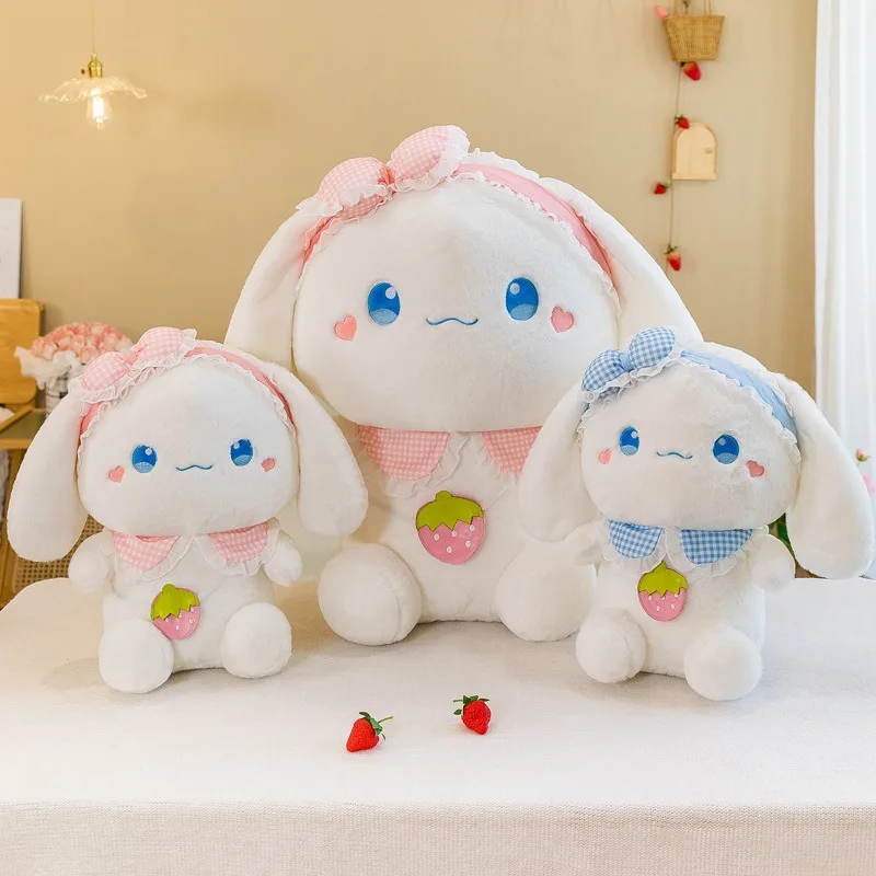 80cm Big Size Sanrio Cinnamoroll Anime Plush Stuffed Doll Cartoon Character Cute Strawberry Room Decoration Pillow Holiday Gift