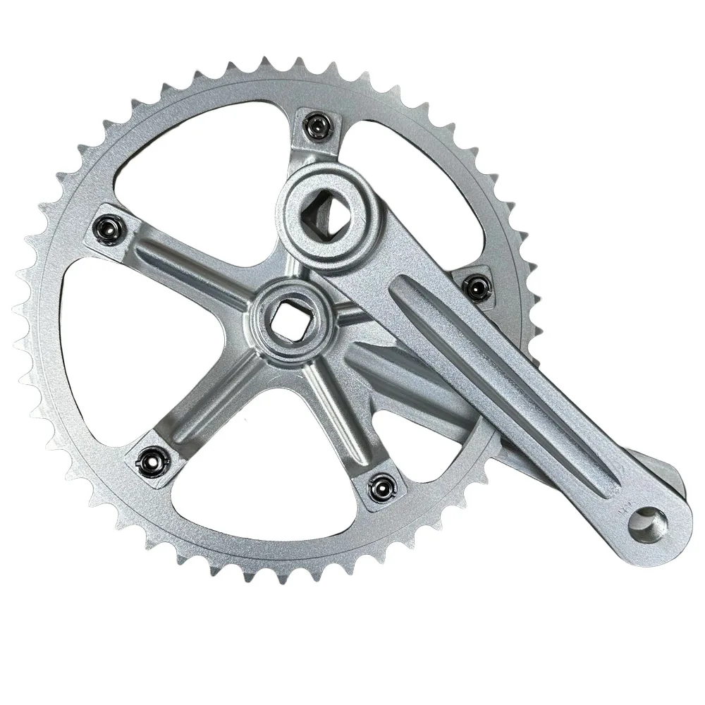 144BCD Road Bike Crankset 48T 165mm Alloy Square Taper Track Bike Single Speed Crank Set 144 BCD 48 Fixed Gear Fixie Crankarm