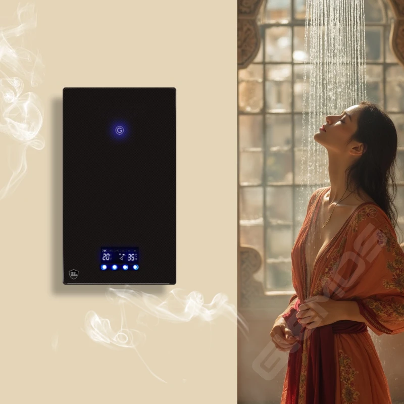 8KW Fast Heating LED Display Electric Water Heater with Plastic Housing for RV Outdoor Car Garage Hotel & Household Use