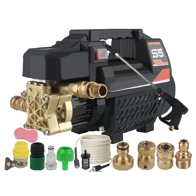 

New 2200W Car Washer Household 220V Electric Cleaner Commercial Brush Car Water Gun Head Tube Pump