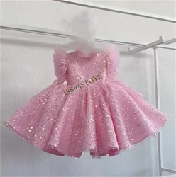 2024 New Fashion Wedding Birthday Party Dress Christams Dress For Girl 1-14 Years Girls Dress Glitter Tutu Vestidos Kids Clothes