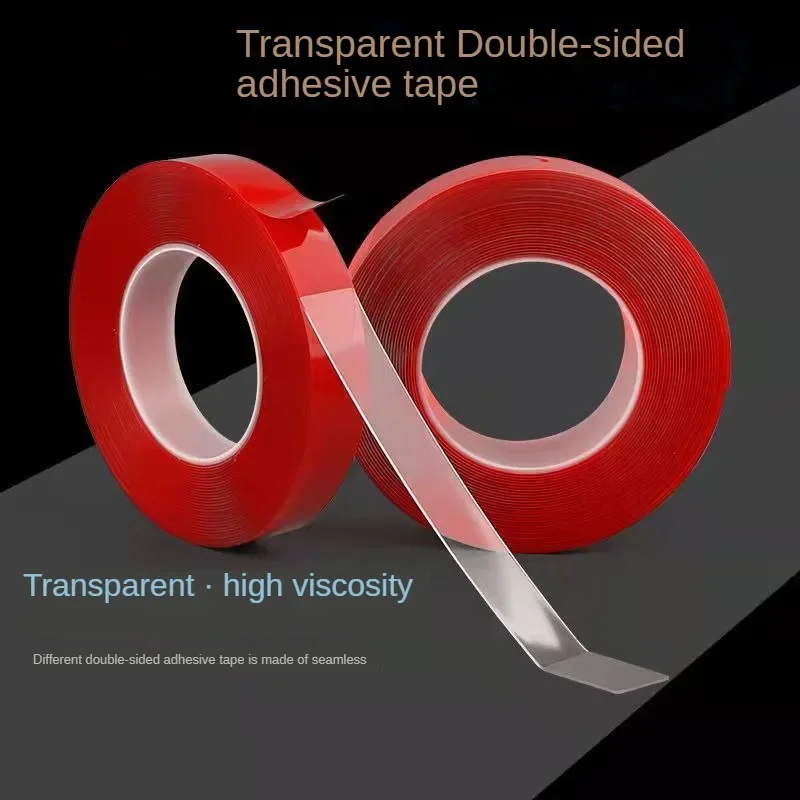 Acrylic Double-sided Tape Glass Wall Fixed High-temperature Resistant Waterproof Transparent Red Film Tape for Vehicles