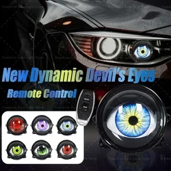 2PCS Devil Eyes LED Headlights Dynamic LED Car Headlight Motorcycle Front Spotlight Angel Eyes Lenses for Car Headlights