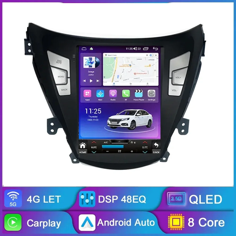 

2DIN Carplay Car Radio Navigation Player for Hyundai Elantra MD 2012 I35 Avante 2011 2012 2013 Multimedia IPS Screen GPS DSP