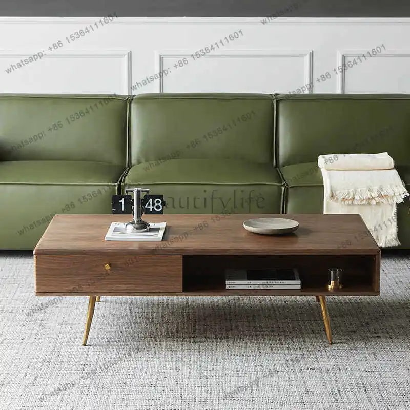

X4 Nordic solid wood coffee table living room small apartment light luxury coffee table rectangle