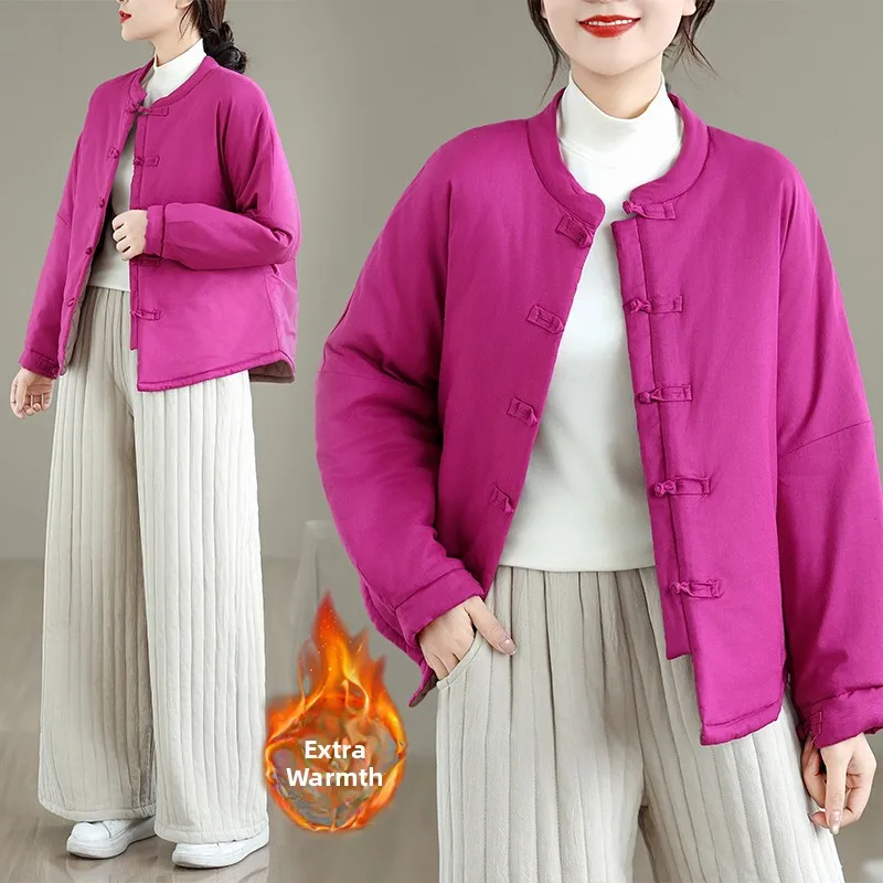 

Новинка 2025, женское модное хлопковое пальто с воротником-стойкой, легкое универсальное красное хлопковое пальто, длинное свековое пальто на одной пуговице