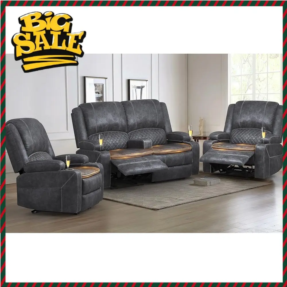 

Двухместный раскладной диван-кровать из велюра с съемным чехлом и двухуровневой подушкой, серый комплект диванов-реклайнеров для гостиной. Ограниченное предложение.