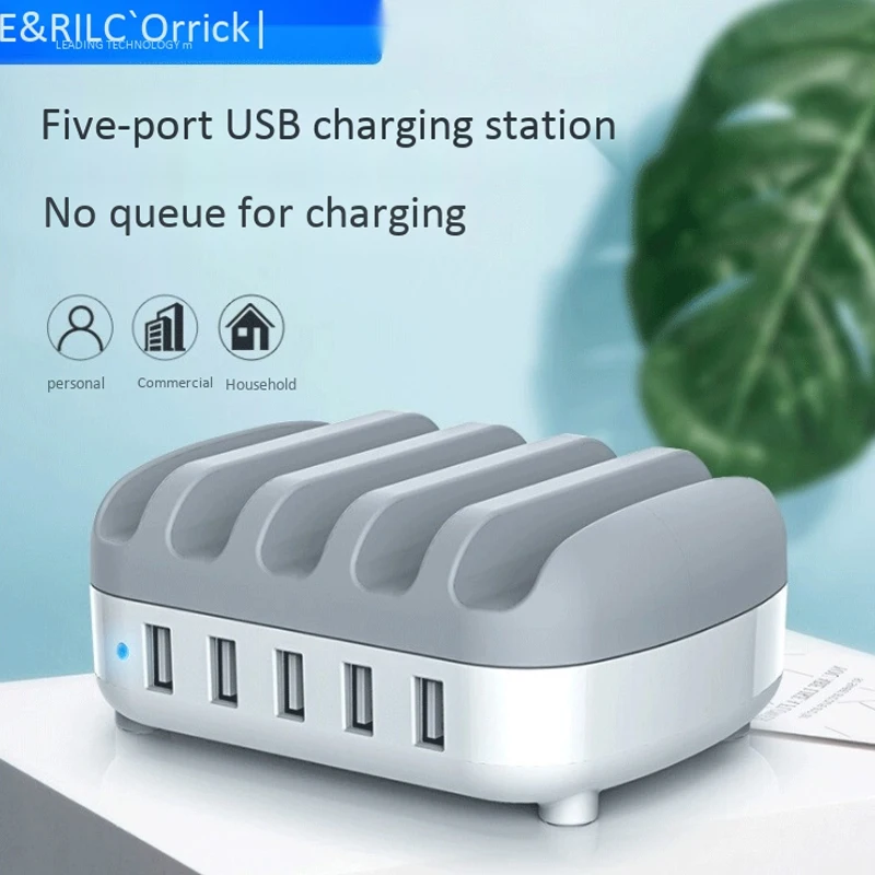 ORICO DUK-5P Multi-Port USB Charging Stand For Phone/Tablet Charging Station 60W High-Power Smart Fast Charging Socket(EU Plug)