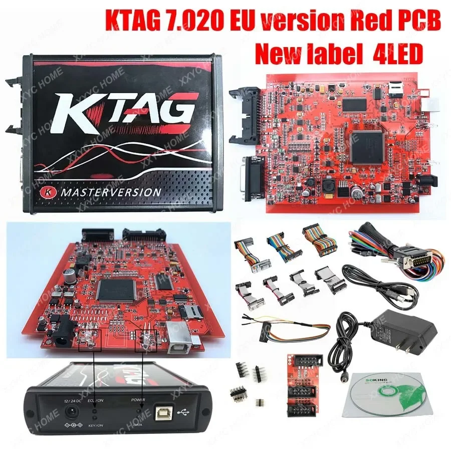 European version of red board KTAG V2.25 K-TAG 7.020 KTM100 ECU programmer No point limit