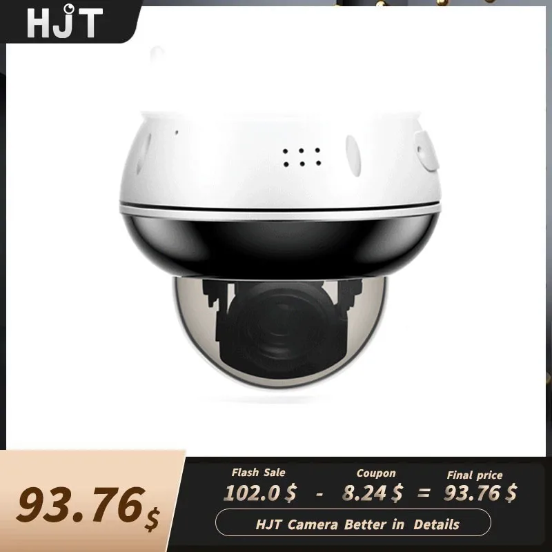 

HJT Dome PTZ Camera 4K/5MP Sony415 WiFi IP Camera 5X Optical Zoom Humanoid Tracking Two-way Talk Security Cameras IR 30M