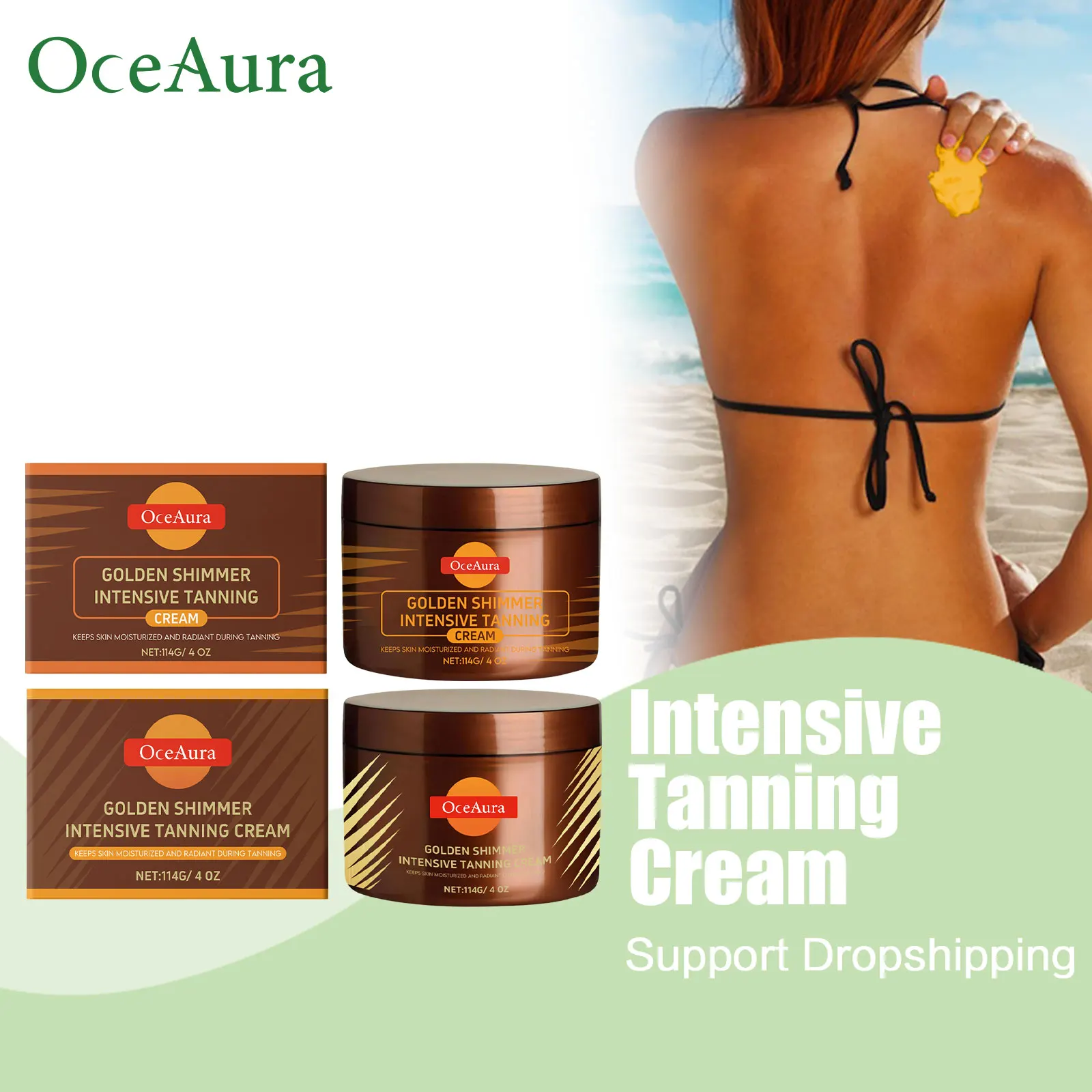 Crema aceleradora de bronceado marrón brillante para el cuerpo, Gel bronceador intensivo, nutre la piel seca, loción profunda, autobronceador Facial sin sol