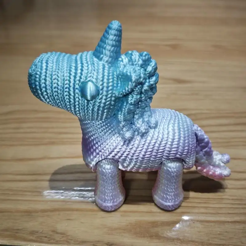 Imitated Knitted Unicorn & Sunny Rainbow Pony: Adorable Movable 3D Printed Ornament