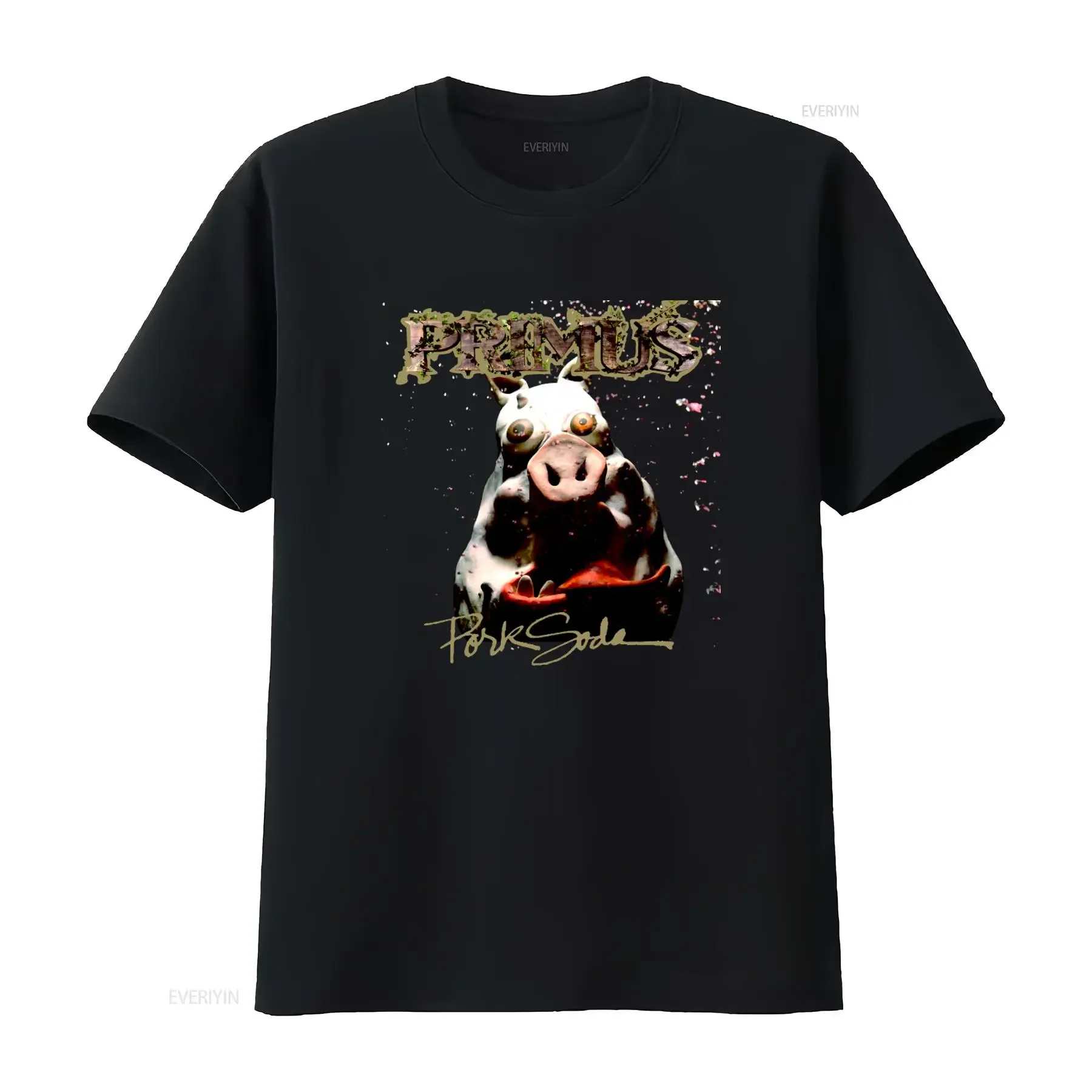 1993 Primus Pork Soda T shirt Retro Band Merch for Music Lovers vintage Washed Soft Breathable fashion Stylish Casual homme