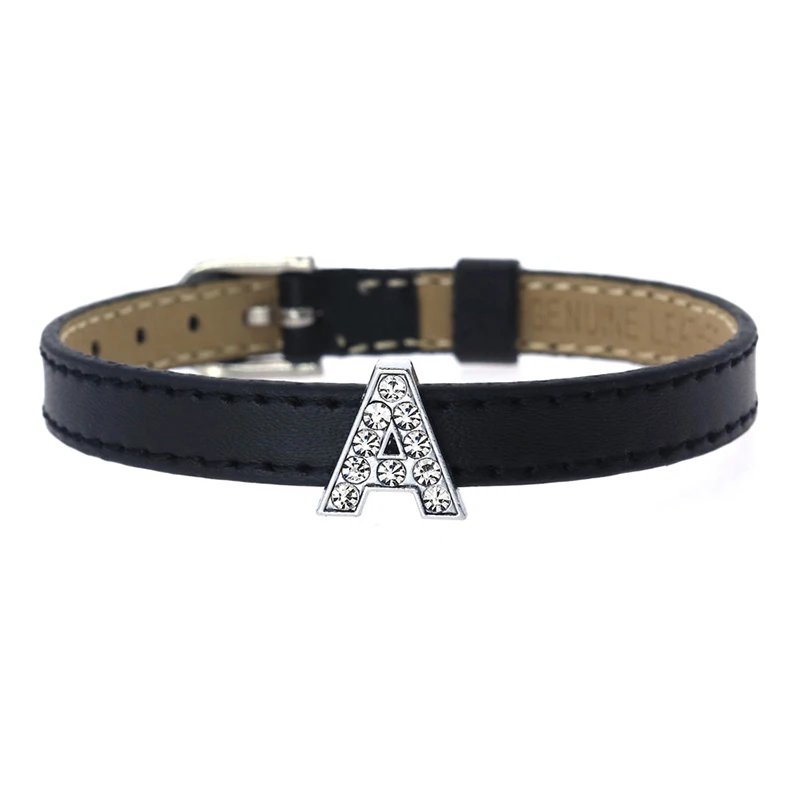 10/26 قطعة من سبائك الزنك الصديقة للبيئة مع حرف A ~ Z كريستال من حجر الراين والبلاتين