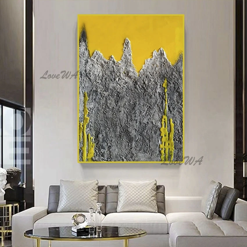 Unframed Wall Decor Canvas Heavy Texture Abstract Art Acrylic Painting Simple Design Quality Artwork Picture For Living Room