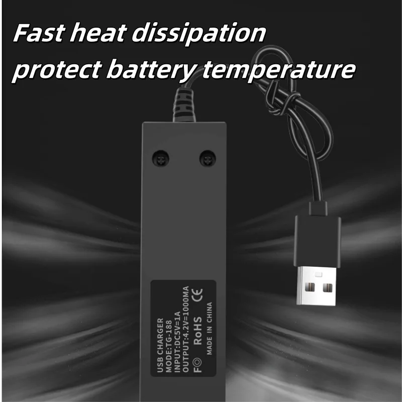 Universal 18650 Battery Charger USB Smart Charger for 18650 Li-ion Batteries Single Slot 3.7V with Overcharge Protection