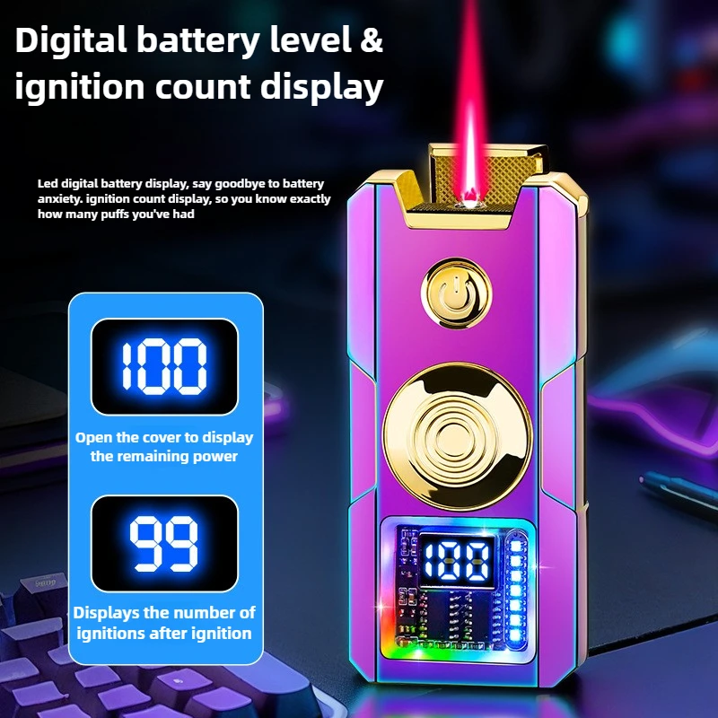 

High End Intelligent Arc Charging Lighter with Battery Display and Lighting Metal Machine Height and Appearance Men's Gift