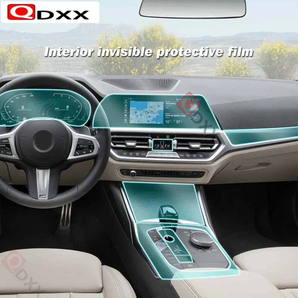 

For BMW 3 Series G20 2019 2020 Car Door Center Console Media Film Central AC Navigation Screen TPU Protector Film Accessories