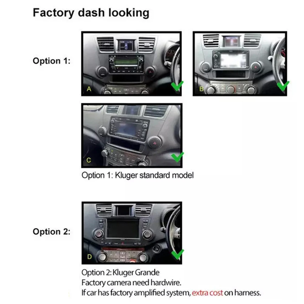 10 ''لتويوتا كلوغر 2007-2013 راديو السيارة ستيريو لاسلكي أبل Carplay أندرويد 15 السيارات لتحديد المواقع كاميرا جوجل خريطة رئيس وحدة واي فاي #2