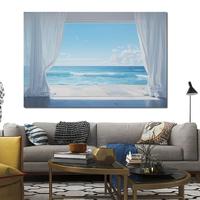 Oversea View Beach Painting Large Canvas Prints Contemporary Family Room Decor HD Printed Poster Framed Seascape Picture Gift