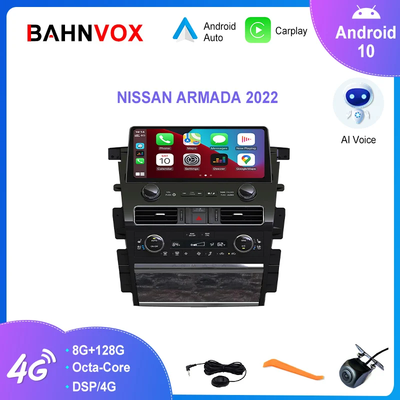 12.3'' Android 10 Car Radio for Nissan Armada 2022 GPS Navigation Multimedia Video Player 8G+256G Carplay Stereo Head Unit