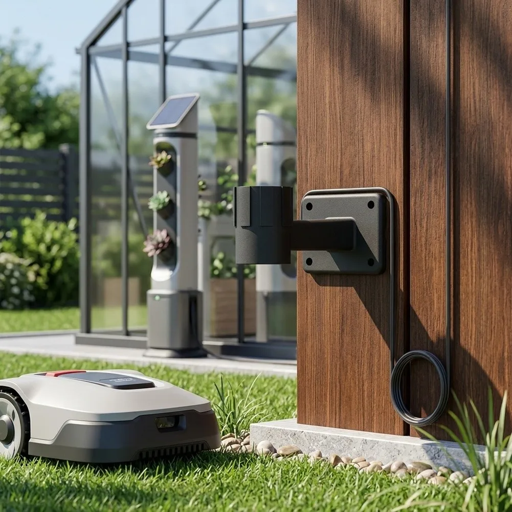 Black Robotic Lawnmower for antenna Holder Compatible With Robotic Lawnmowers Integrated for quick-lock Closure Optimal Cable