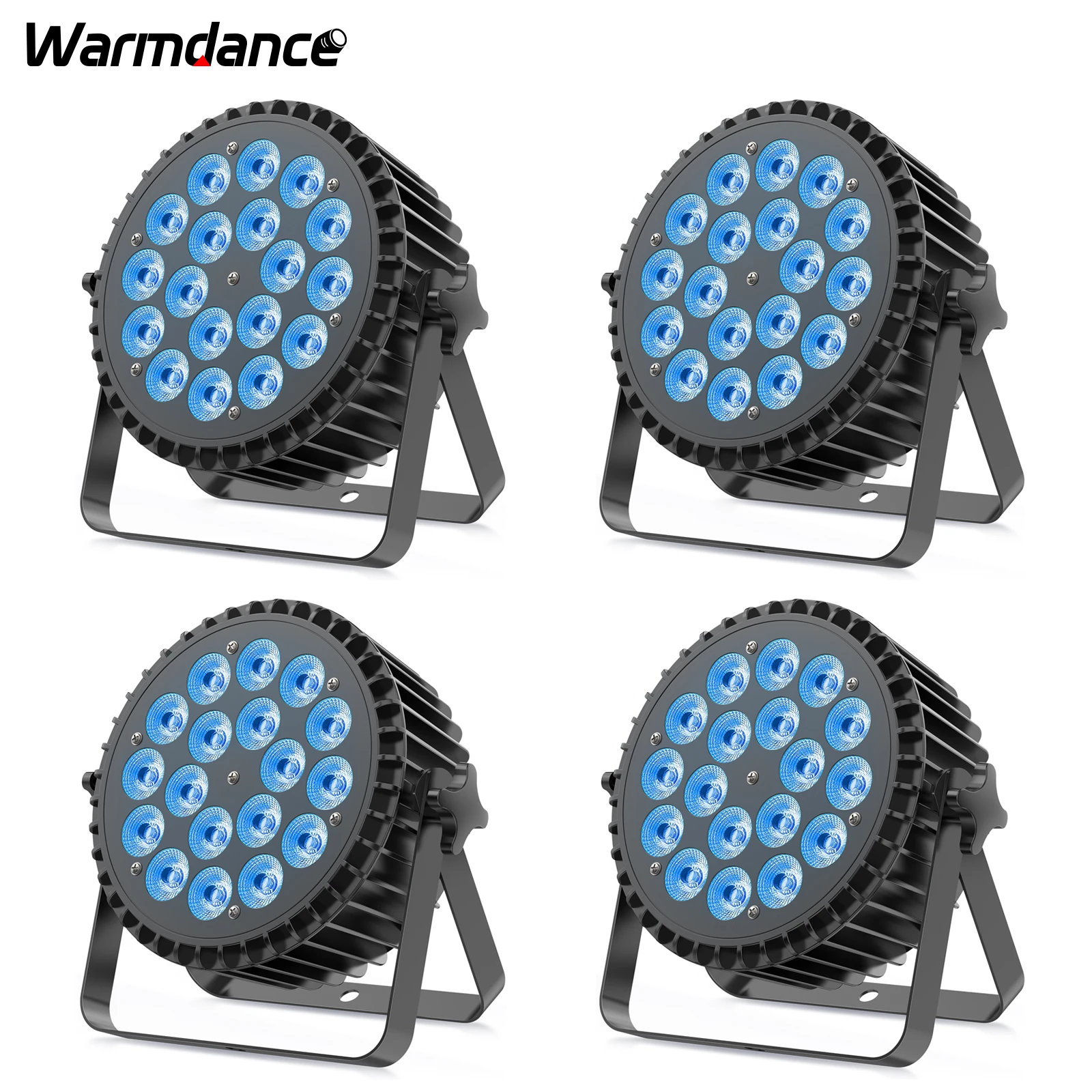 4PCS/SET RGBWA UV Par Lights LED Projection Light DMX512 DJ Party Lights for Stage Holiday Christmas Bar Club Wedding Birthday