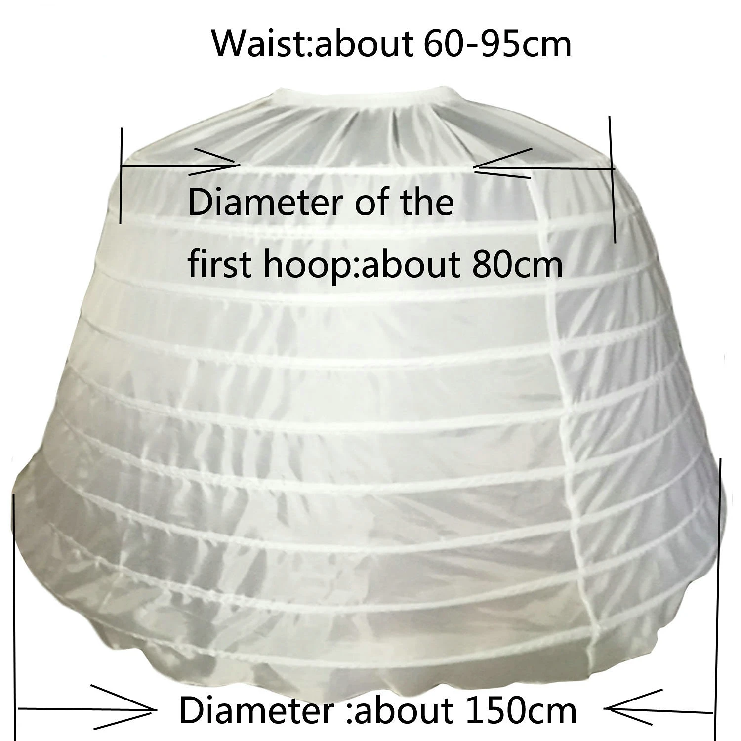 9 обручей диаметром 150 см, Нижняя юбка для королевского бального платья, свадебные аксессуары, кринолин