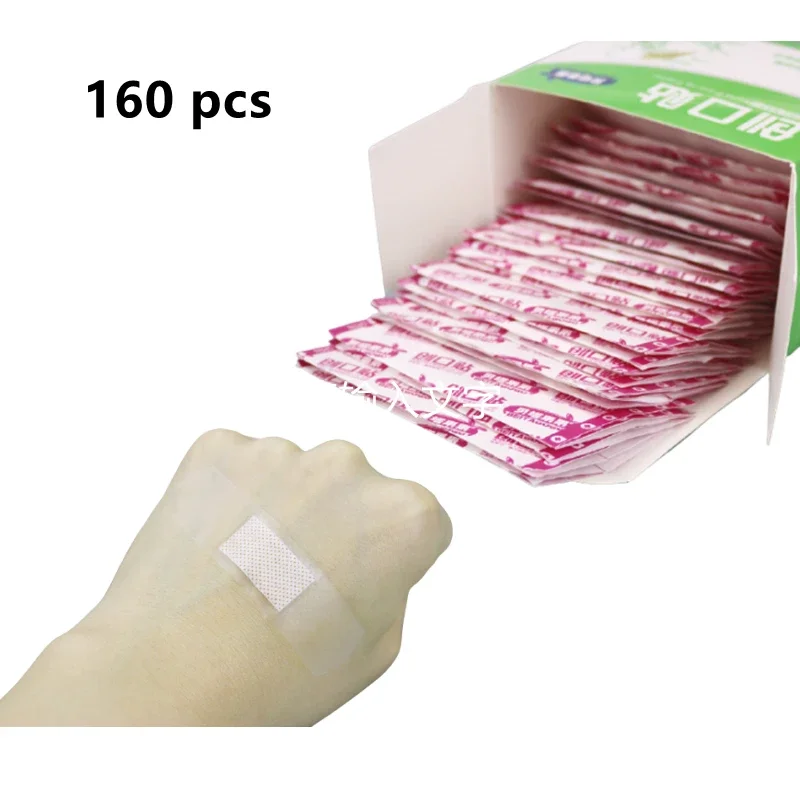 160 Pcs/bag Simple Transparent Band-aids Waterproof Breathable Hemostatic Wounds Adhesive Bandage Strips First Aid Emergency Kit