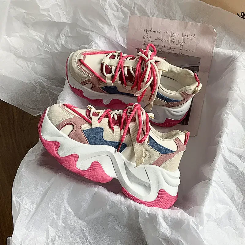 

Spring Autumn New Women's Luxury Sneakers Thick soled Height Increasing Running Shoes for Youth Fashion Versatile Casual Shoes