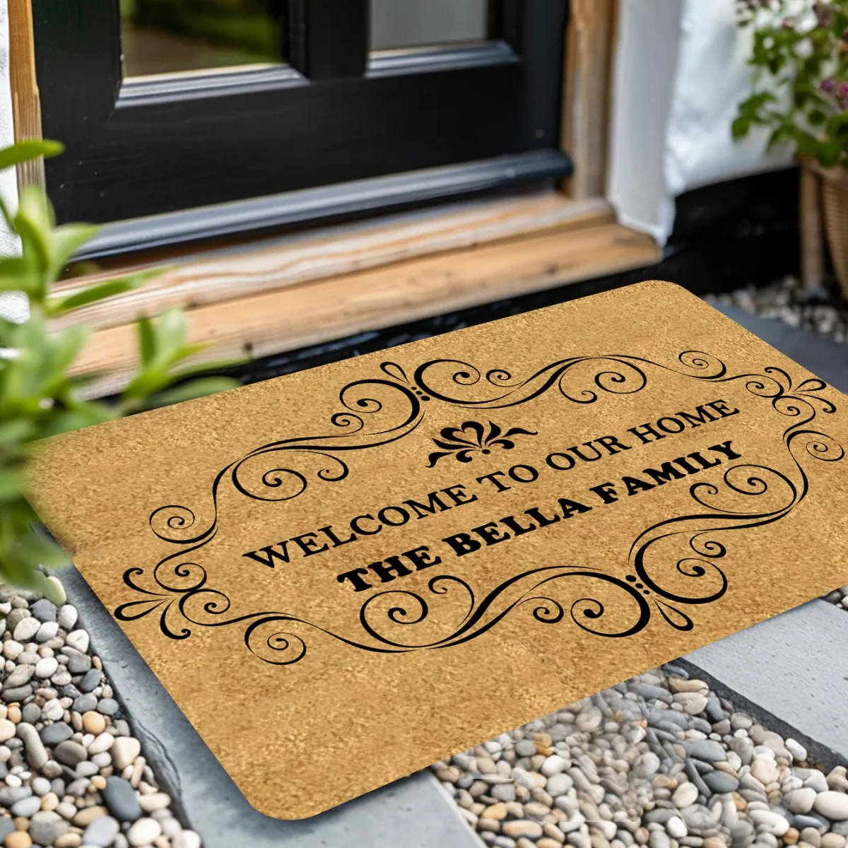 Customized Multi-Purpose Personalized Door Mats with Exclusive Family Names and Images for Kitchen  Dining Bedroom Living Room