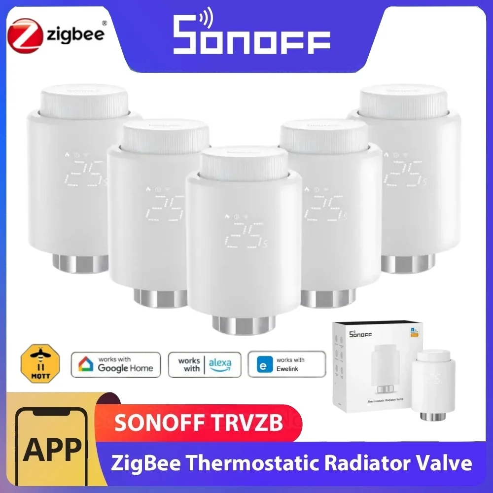 SONOFF TRVZB Zigbee Thermostatic Radiator Valve Dongle E Bridge P Temperature Controller Smart Home Automation Via Alexa Google