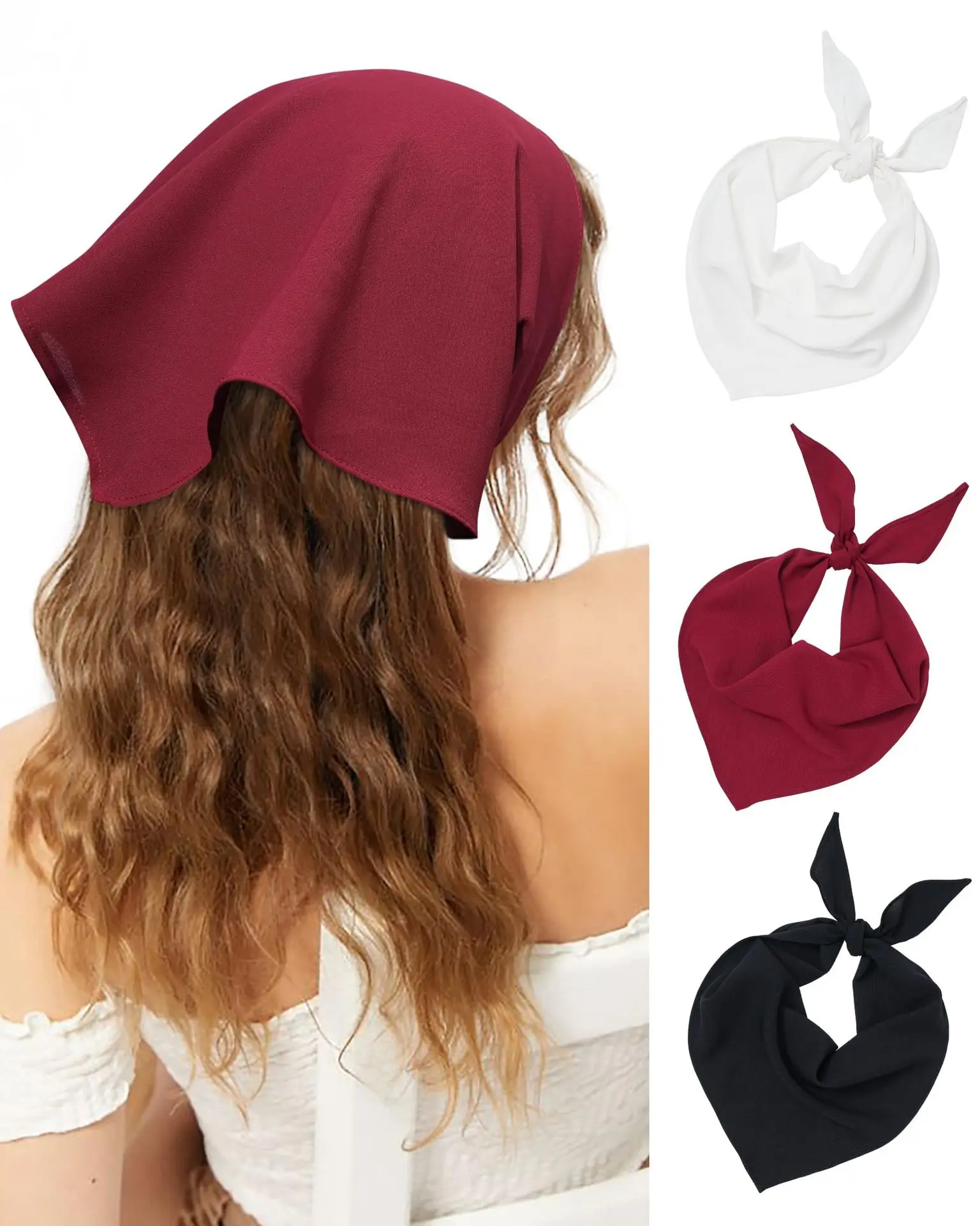 Pastoralismus breite Stirnbänder für Frauen, extra großer Turban, Dreieck-Stirnband, modische Yoga-Haarbänder, verdrehte dicke Haar-Accessoires – Detail 9