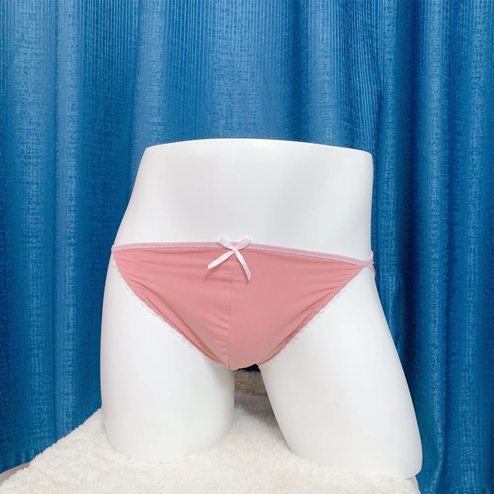 

1pc Men\\'s Ice Silk U-convex Pouch Briefs Shorts Sexy Low Waist Underwear Underpants Soft Elastic Man Panties Random Color