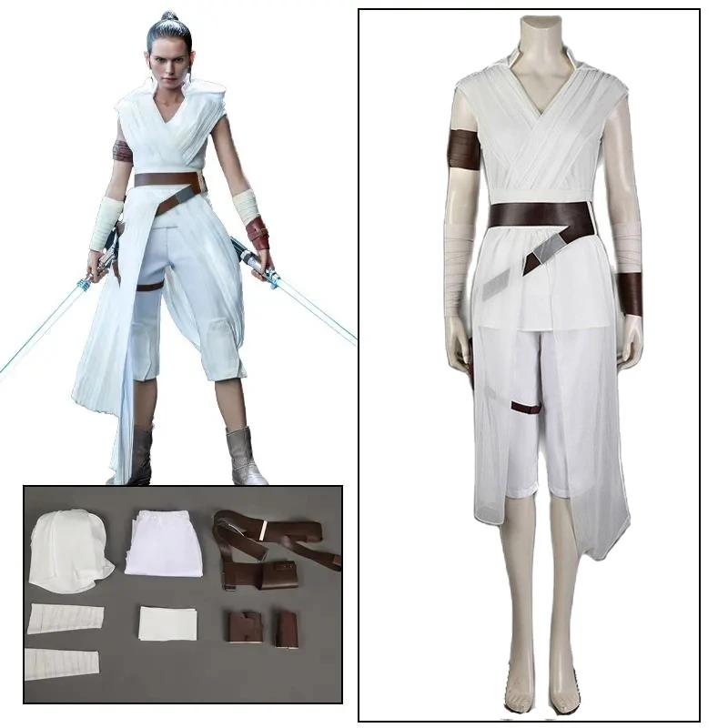 Disfraz de personaje de película The Rise of Skywalker, Rey, conjunto de uniforme, cómic, actuación, Halloween, Carnaval