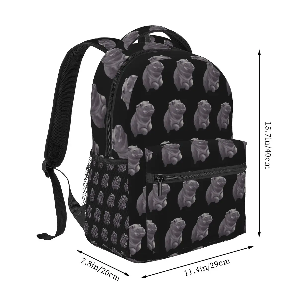 Bonito hipopótamo pintado para bebé, mochila de natación con pintura Digital, mochila escolar para niños, mochila de viaje, bolso de hombro