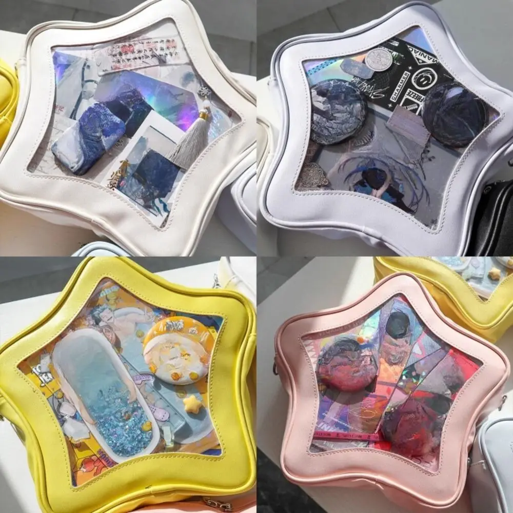 Star-Shaped Backpack Waterproof  Front Pocket Transparent Knapsack Cross-body Bag Sweet Cool Spicy Girl Schoolbag Ita Bag