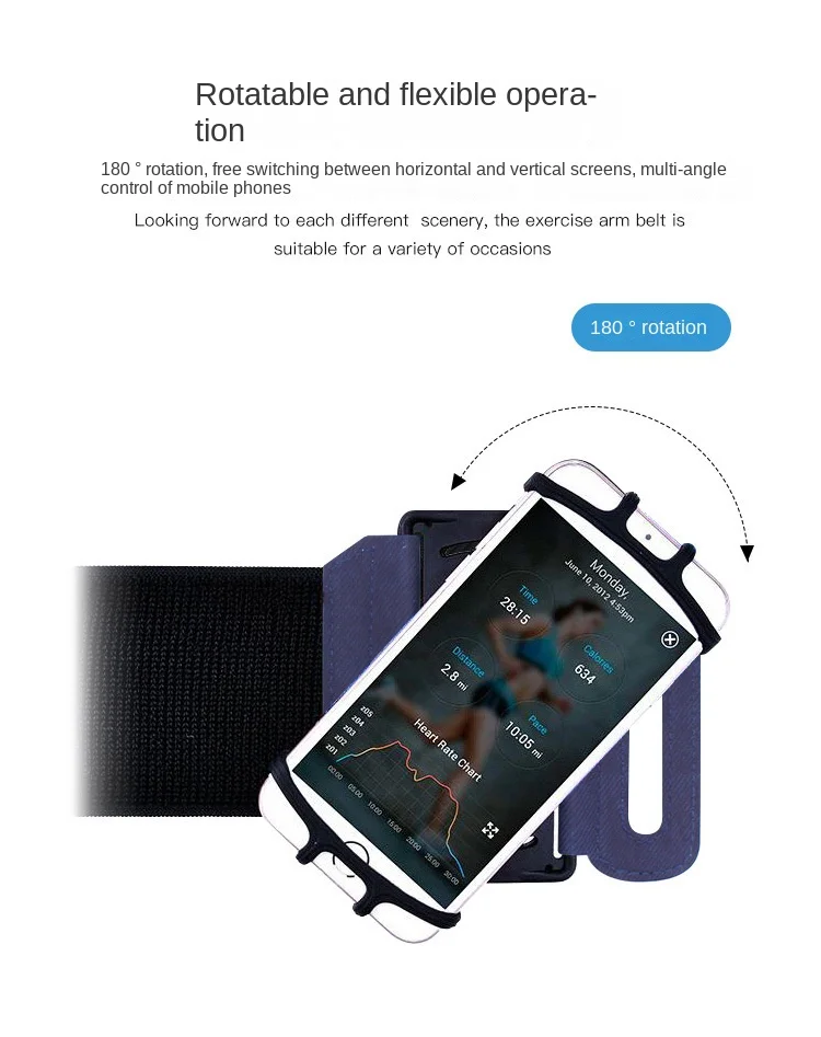 Universal 7.5\'\' Rotatable Sport Armband Bag Running Jogging Gym Arm Band Phone Bag Case Cover Holder For IPhone Samsung S20 LG