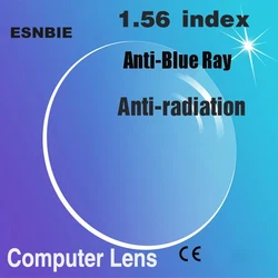 ESNBIE Customized 1.56 index Anti Blue okulary komputerowe soczewki korekcyjne Single Focus mężczyźni kobiety soczewka optyczna do okularów