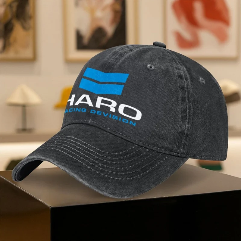 Unisex Retro Blue Arrow Logo Baseball Cap – Dark Grey with White Piping, Adjustable Snapback, Lightweight Casual & Racing Hat