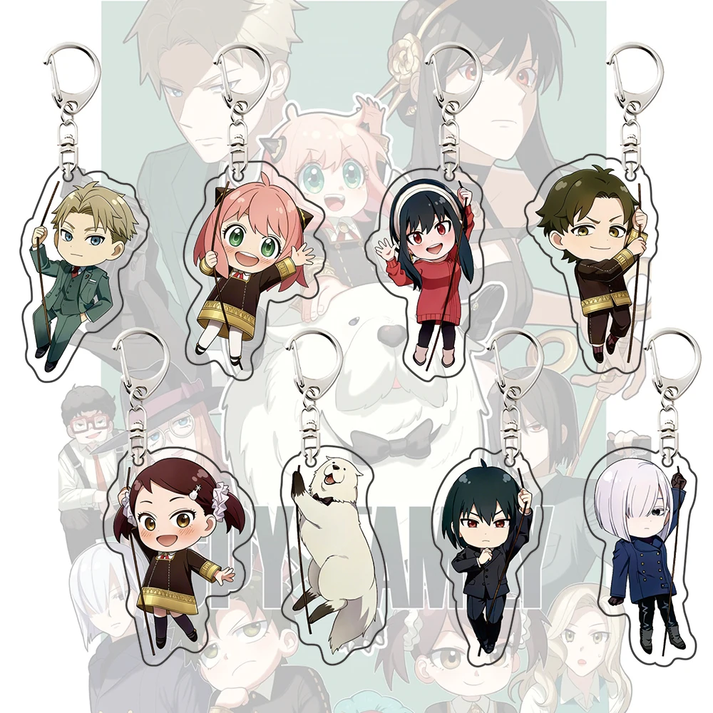 2026 SPY×FAMILY Chibi Acrylic Keychain - Anya Loid Yor Damian Becky Bond Yuri Fiona Figure - Double-Sided Clear Bag Charm