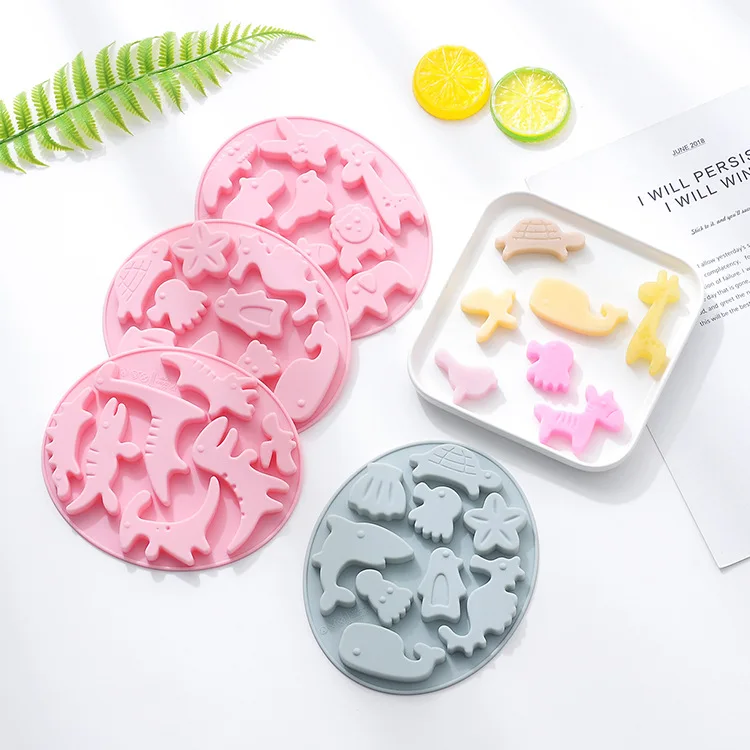 Spot cartoon animal chocolate mold DIY cake baking mold glue candy pudding fondant ice cube mold