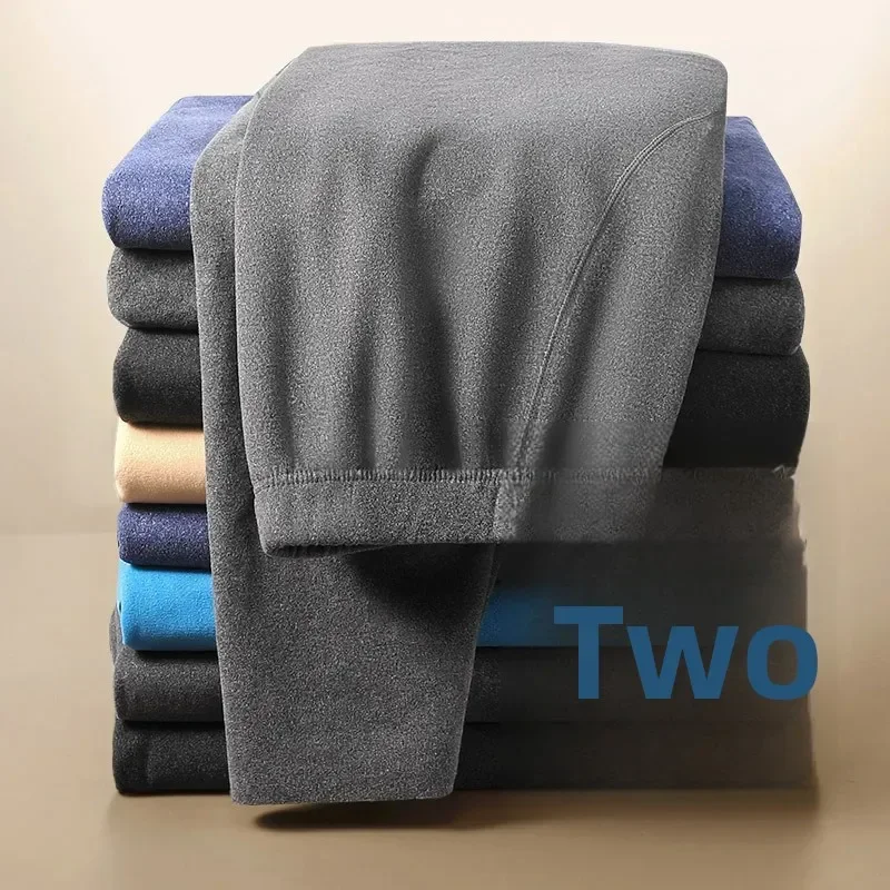 

Men's Thickened Fleece Lined Thermal Pants Seamless Warm Trousers Big Size Indoor Wear Underwear Velvet Pants Autumn Pants