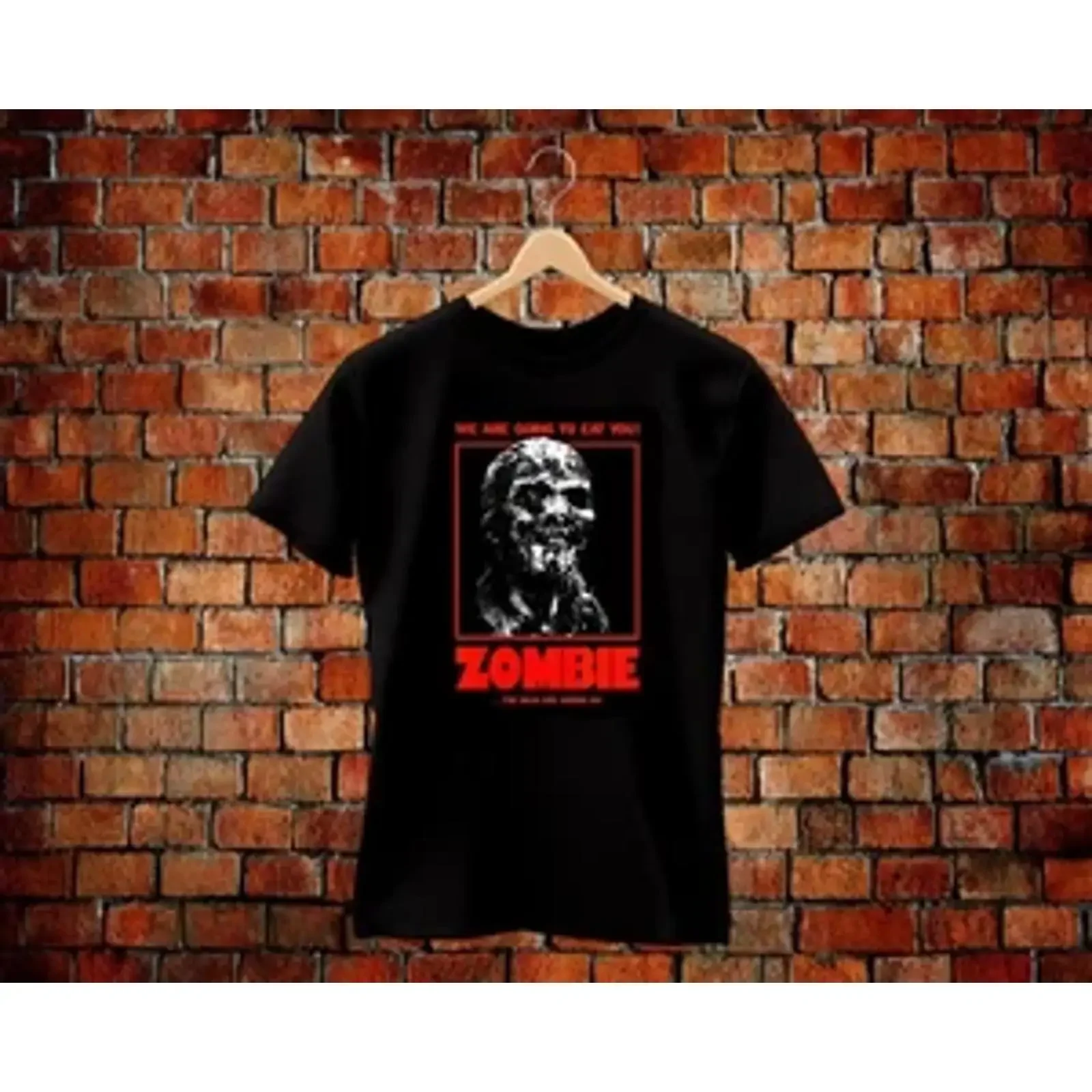 Zombie T shirt Lucio Fulci vintage Washed streetwear Versatile Unisex Breathable graphic designer clothes Stylish Slightly Soft