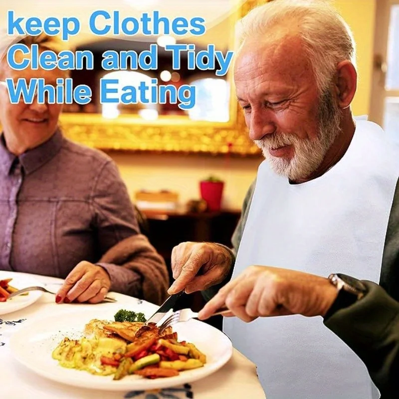 1pc Stain Resistant Adult Bibs for Men and Women - Perfect for Seniors and a Mess-Free Diet