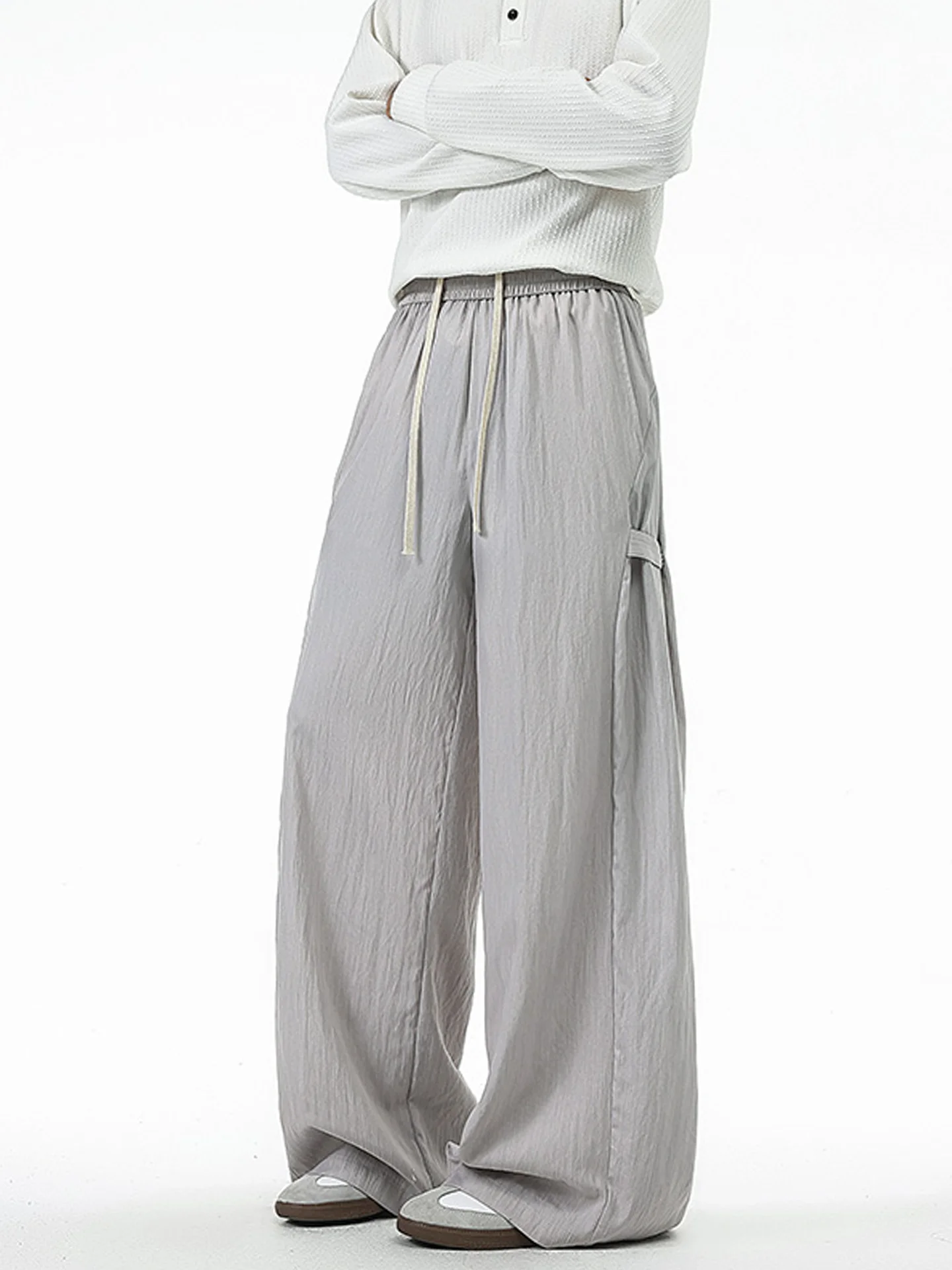 

Мужские широкие брюки прямого кроя свободного силуэта, повседневные, с деконструированным дизайном, осенние, новые, модные, стильные