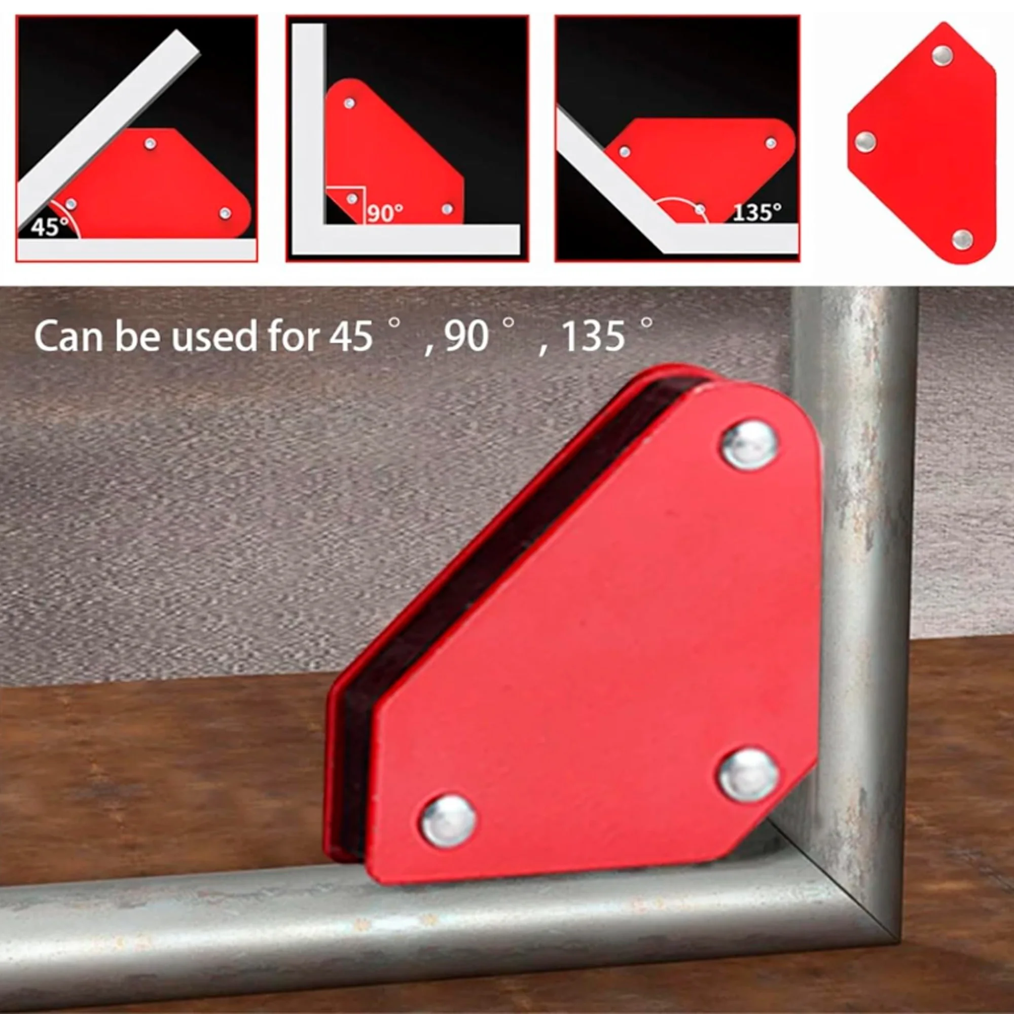 6 Pcs 45 ° /90 ° /135 ° Three Angles, Includes an Octagonal Positioner, Industrial Steel, Red Paint for Rust Protection, Sturdy and Durable, Firmly Holds Various Metal Workpieces. view 6