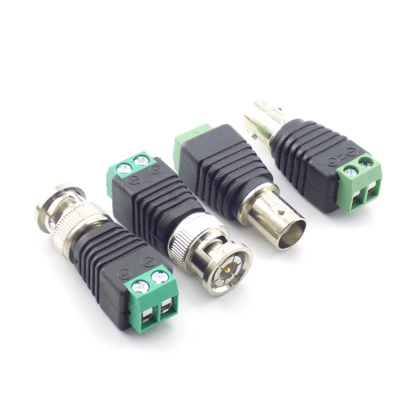 12V DC BNC Power Male Female Jack Connector Adapter Plug Video Balun Converter untuk CCTV Video LED Strip Light kamera keamanan D6