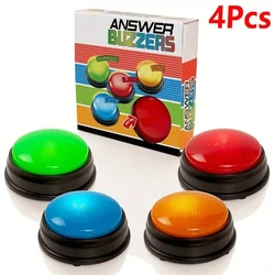 Buzzers de réponse pour spectacles de jeu, buzzers de jeu avec lumières et sons, boutons buzz pour enfants ou adultes, parfaits pour les irritations dans la chambre, 4 pièces